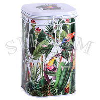 Komplet puszek JM `Rainforest` kwadratowych z zawiasem 250g